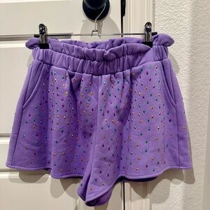 Queen of Sparkles Purple Harlequin Shorts